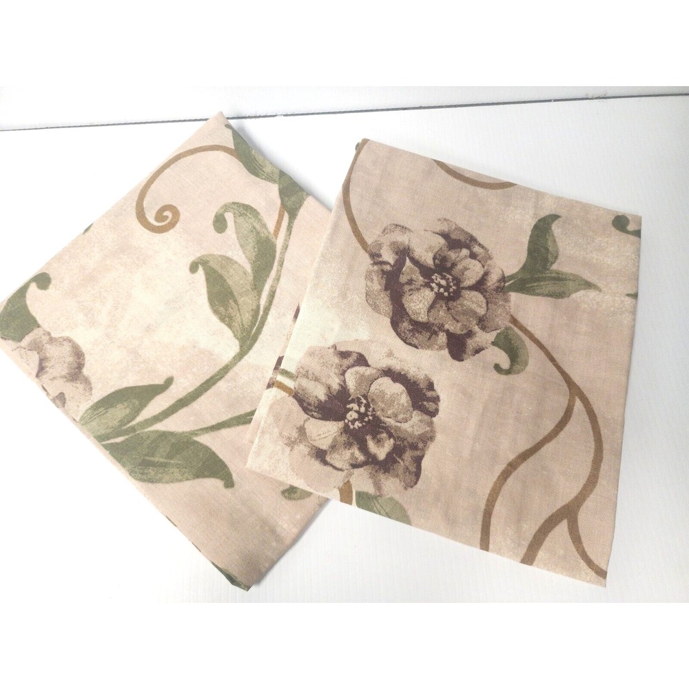 Springs Industries Set of 2 Pillow Shams Purple flowers‎ Beige background NEW